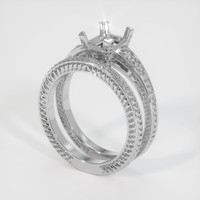 18K White Gold Antique Style Ring Setting Video