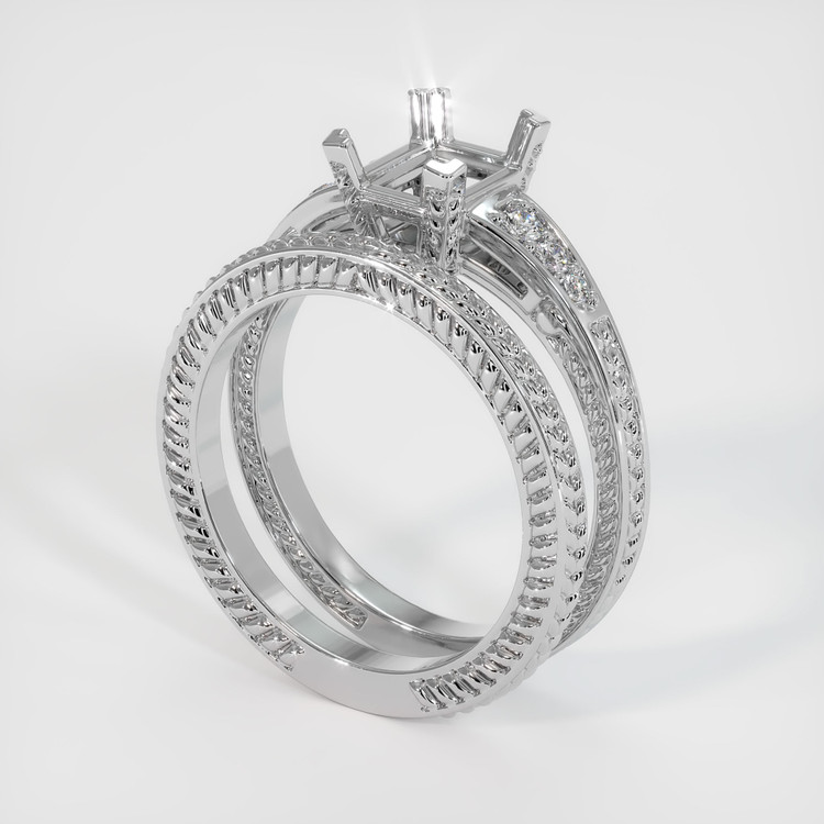 18K White Gold Antique Style Ring Setting