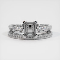 18K White Gold Antique Style Ring Setting Image