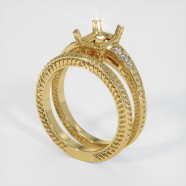 10K Yellow Gold Antique Style Ring Setting