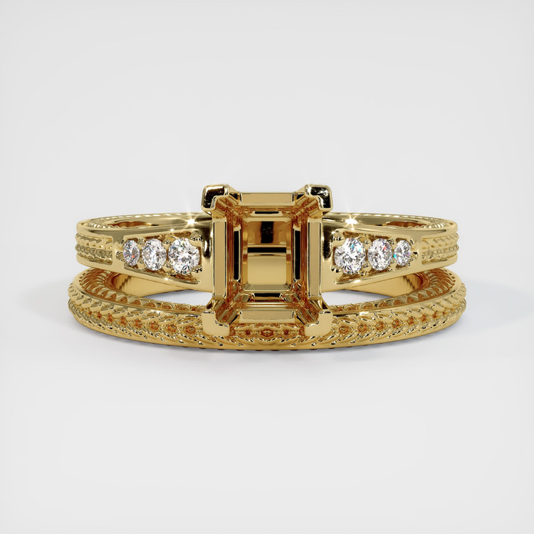 14K Yellow Gold Antique Style Ring Setting