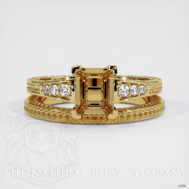 14K Yellow Gold Antique Style Ring Setting