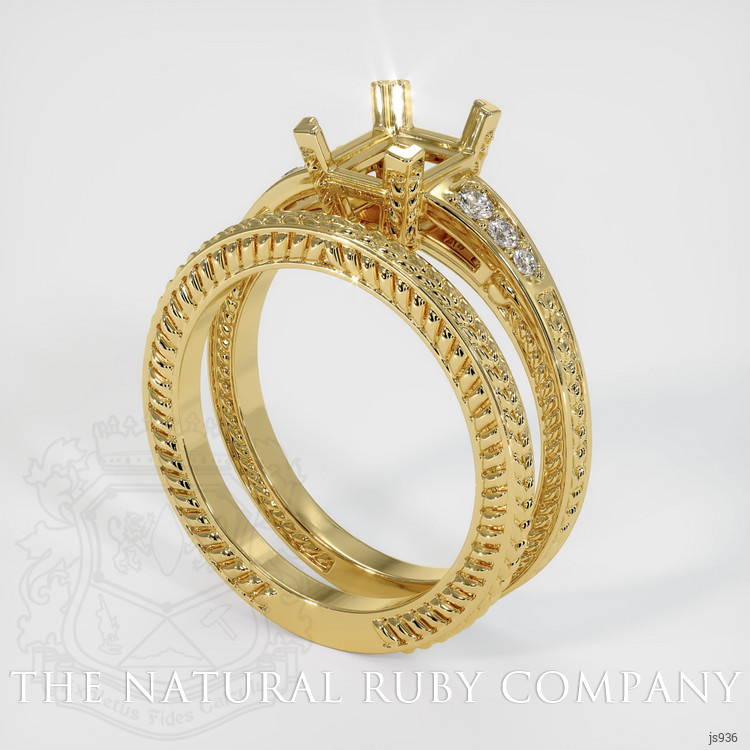 18K Yellow Gold Antique Style Ring Setting