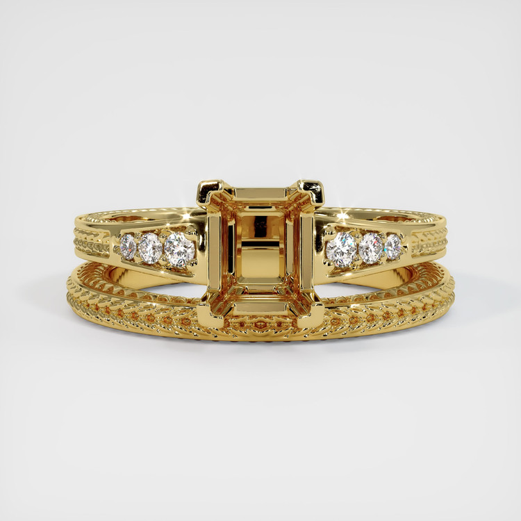18K Yellow Gold Antique Style Ring Setting