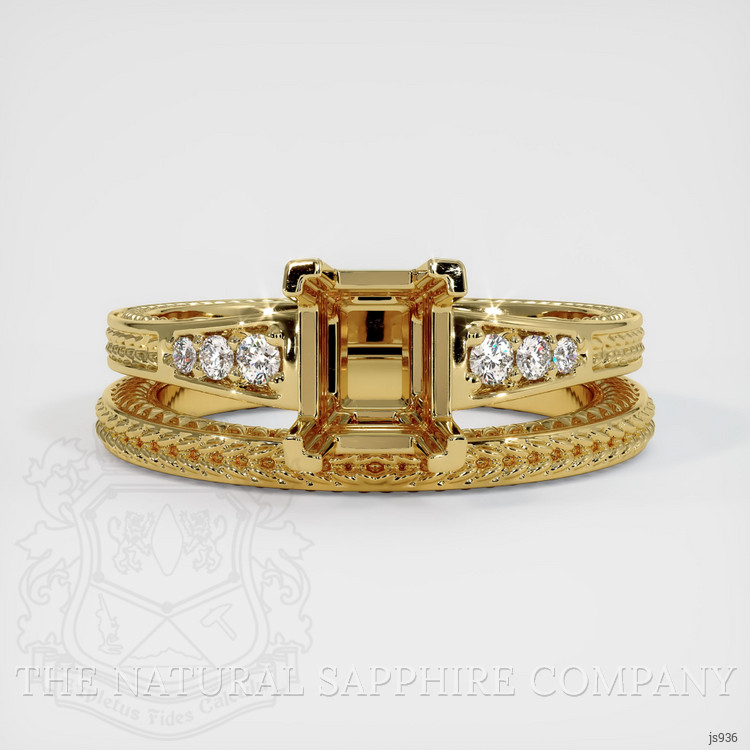 18K Yellow Gold Antique Style Ring Setting