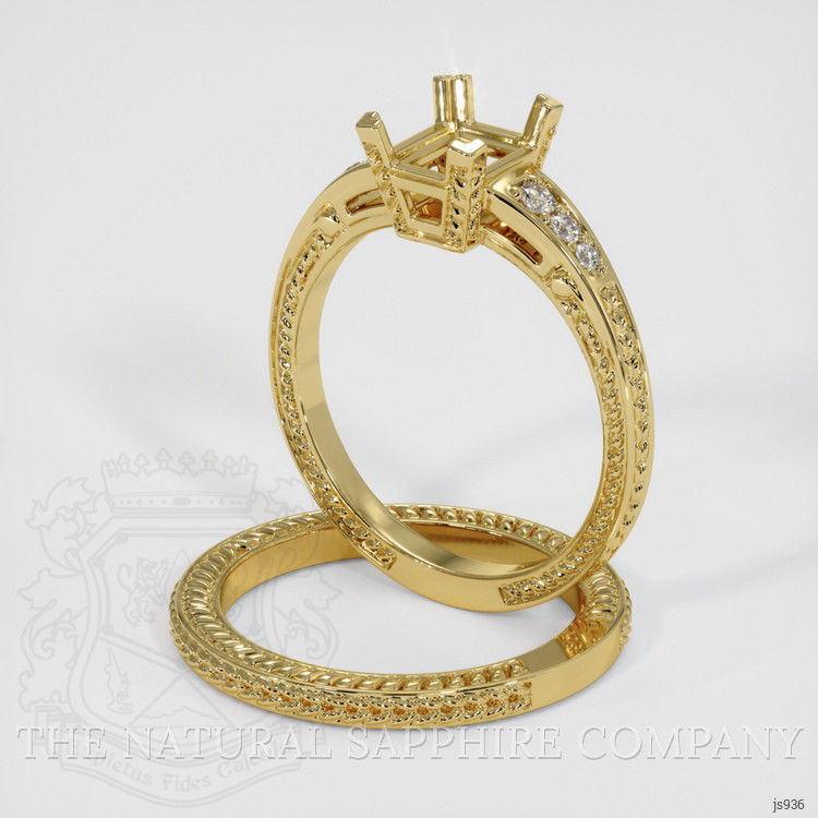 18K Yellow Gold Antique Style Ring Setting