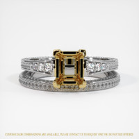 18K Yellow & White Antique Style Ring Setting Image