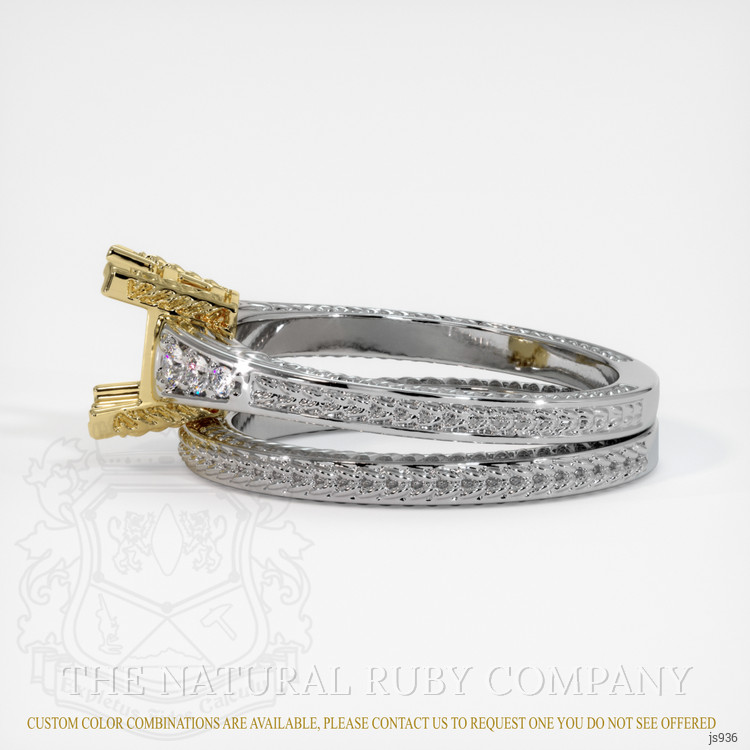 18K Yellow & White Antique Style Ring Setting
