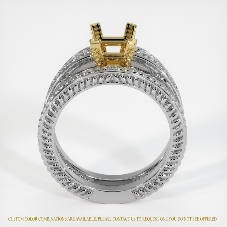 18K Yellow & White Antique Style Ring Setting