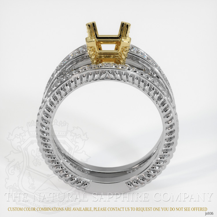 18K Yellow & White Antique Style Ring Setting