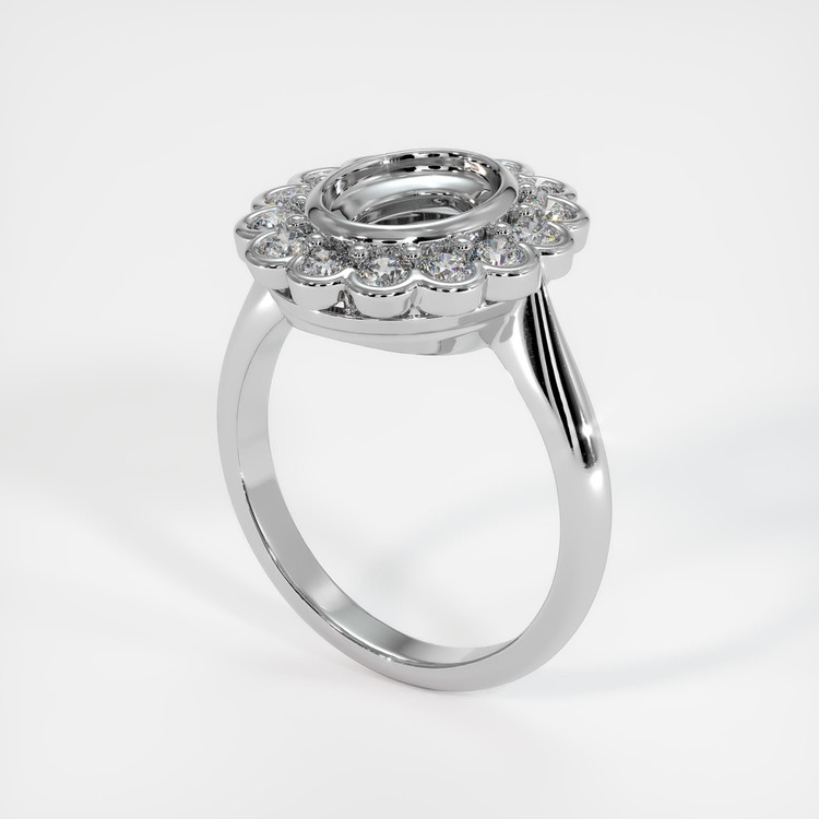 10K White Gold Antique Style Ring Setting