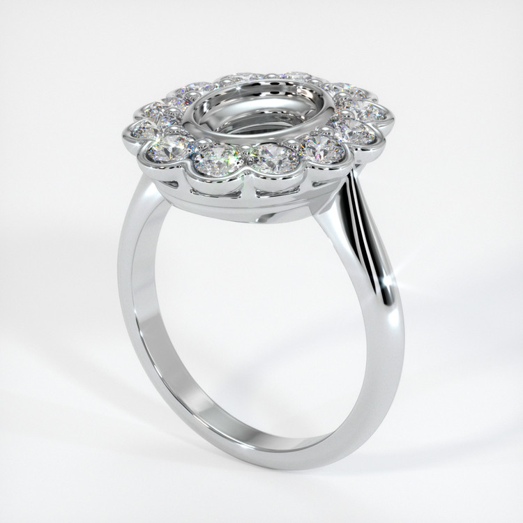 14K White Gold Antique Style Ring Setting
