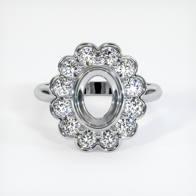 18K White Gold Antique Style Ring Setting