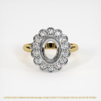 14K White & Yellow Antique Style Ring Setting Image