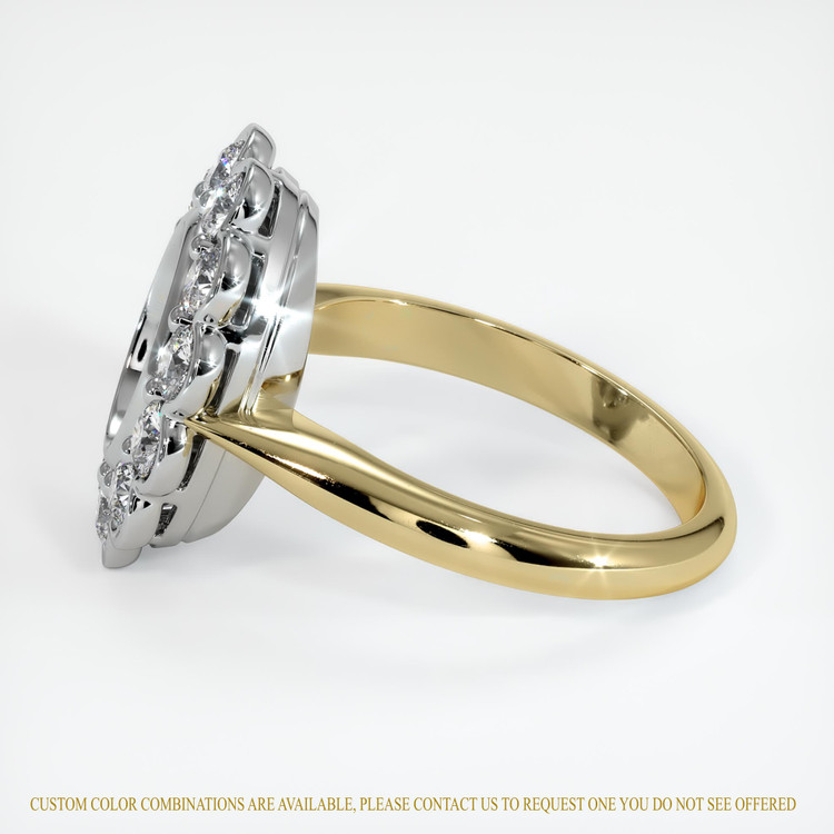 14K White & Yellow Antique Style Ring Setting