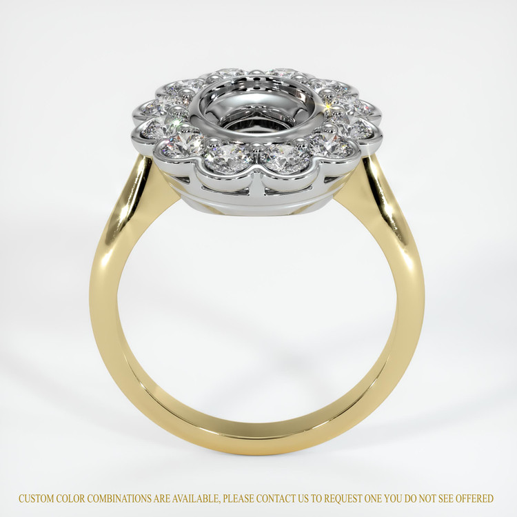 14K White & Yellow Antique Style Ring Setting