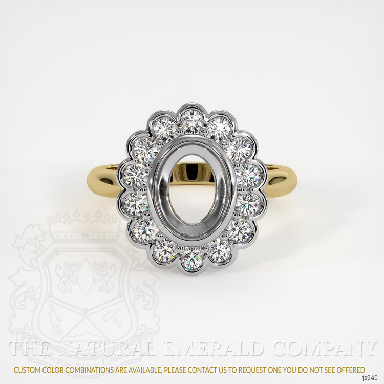 18K White & Yellow Antique Style Ring Setting