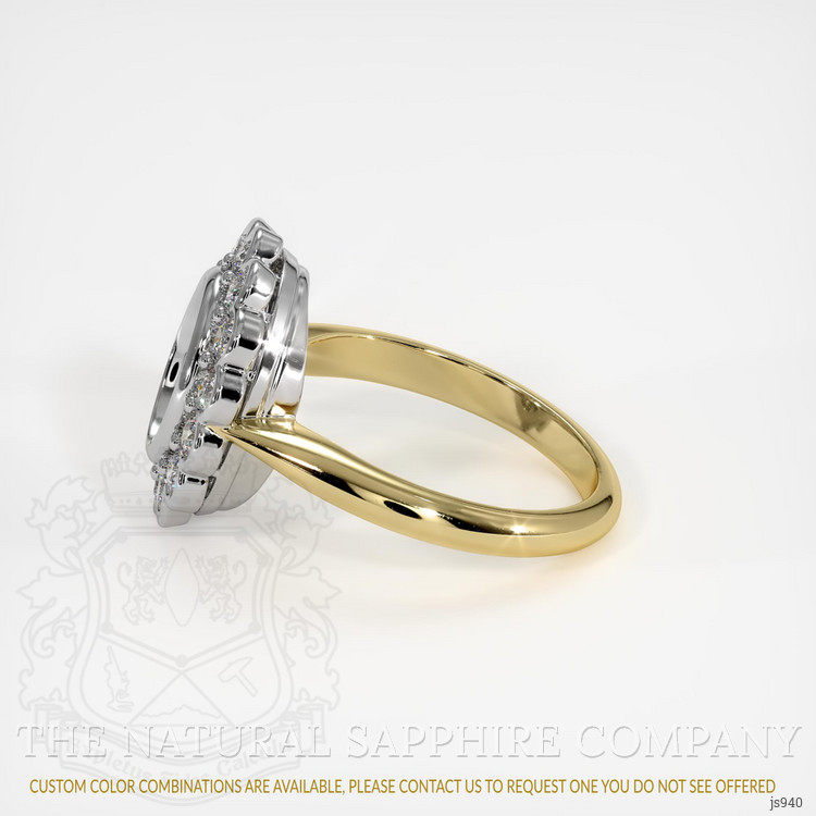 18K White & Yellow Antique Style Ring Setting