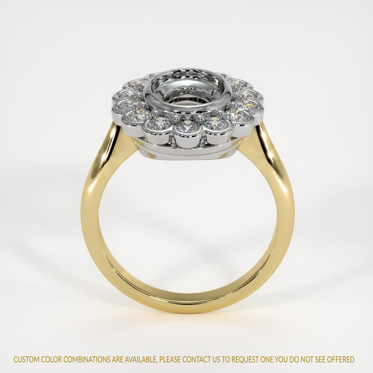 18K White & Yellow Antique Style Ring Setting