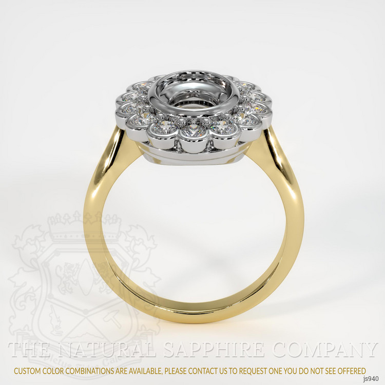 18K White & Yellow Antique Style Ring Setting