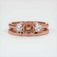 14K Rose Gold Three Stone Ring Setting Image