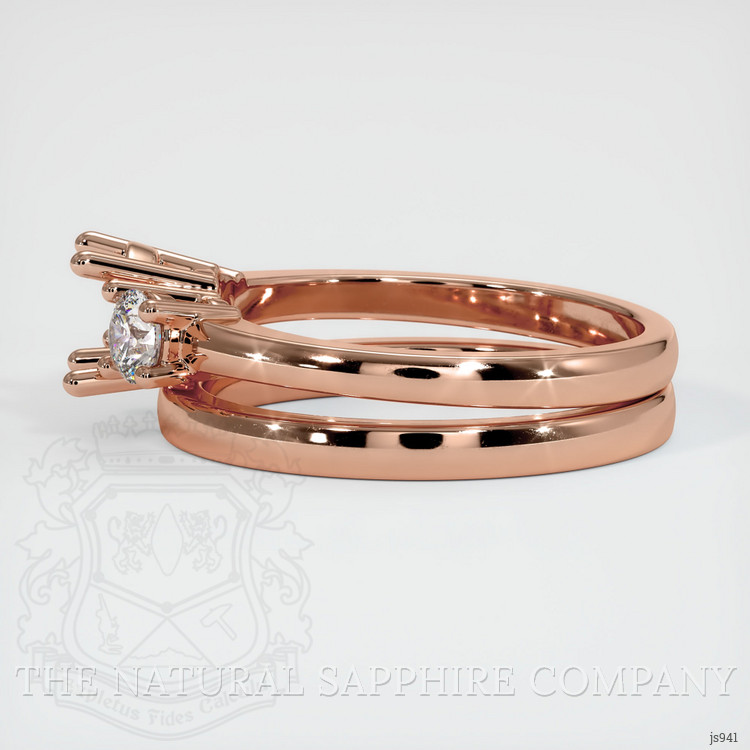 14K Rose Gold Three Stone Ring Setting
