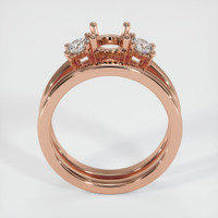 14K Rose Gold Three Stone Ring Setting Image