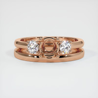 18K Rose Gold Three Stone Ring Setting Image