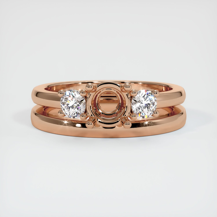 18K Rose Gold Three Stone Ring Setting
