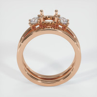 18K Rose Gold Three Stone Ring Setting Image