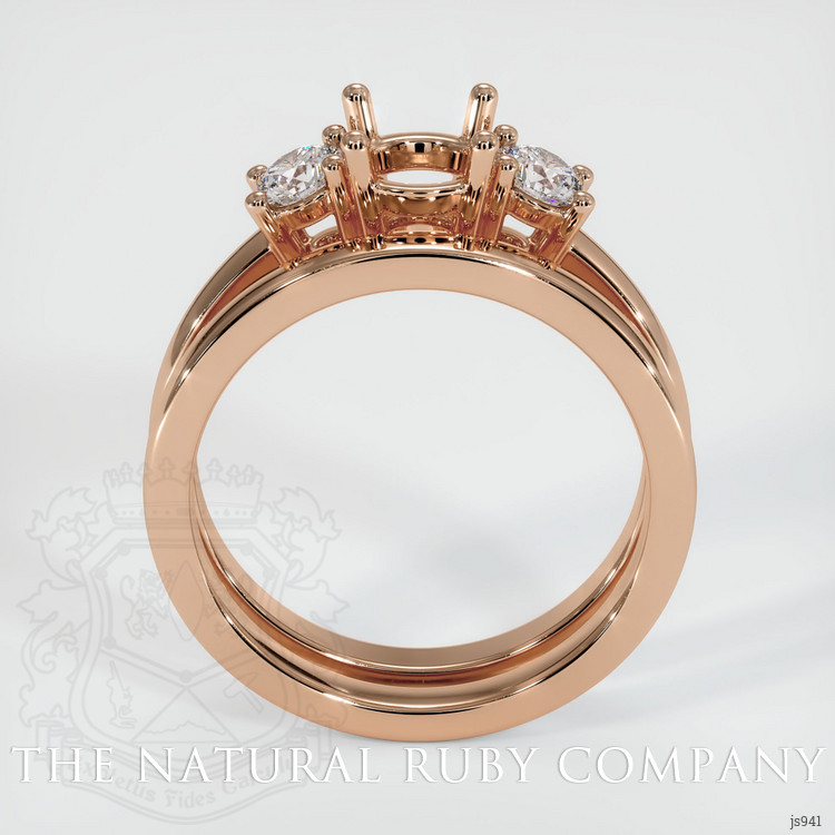 18K Rose Gold Three Stone Ring Setting