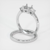 Silver Three Stone Ring Setting Image