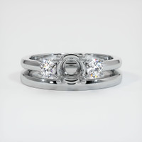 18K White Gold Three Stone Ring Setting Image