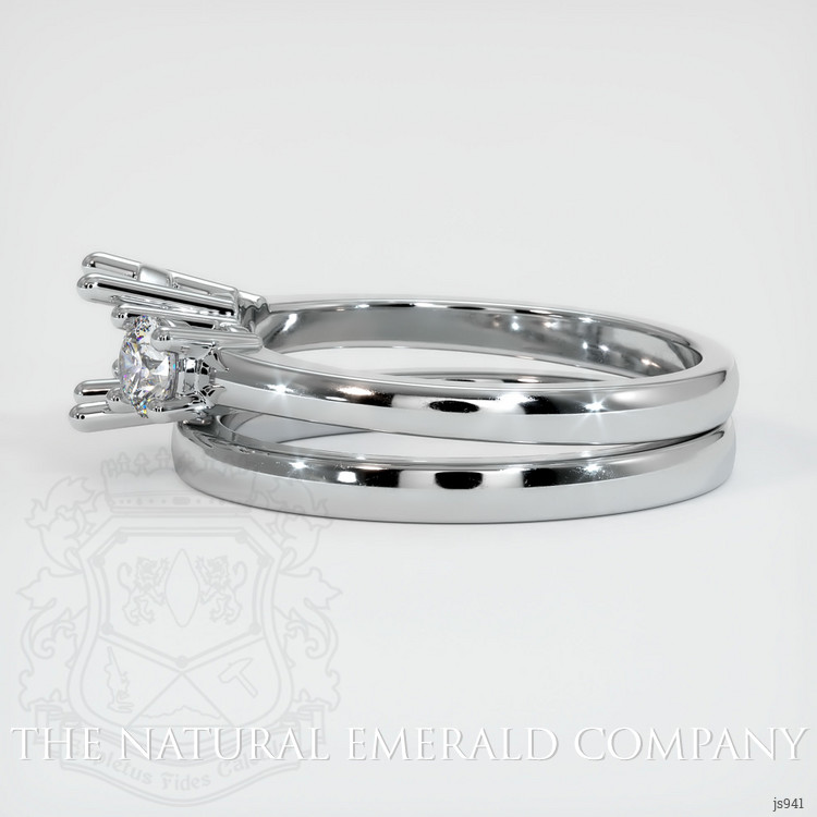 18K White Gold Three Stone Ring Setting