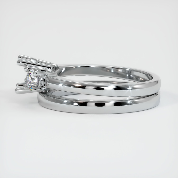 18K White Gold Three Stone Ring Setting