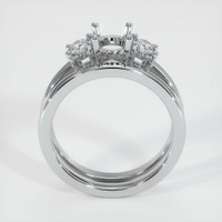 18K White Gold Three Stone Ring Setting Image