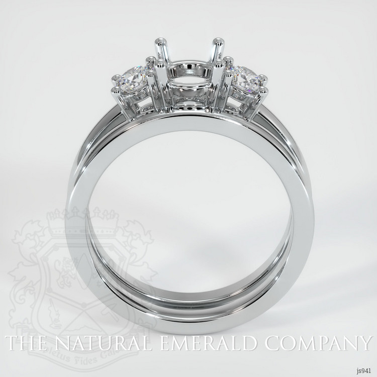 18K White Gold Three Stone Ring Setting