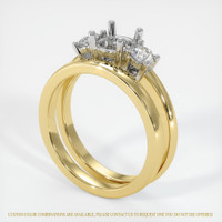 14K White & Yellow Three Stone Ring Setting Video