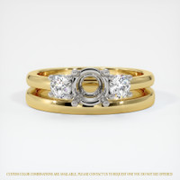 14K White & Yellow Three Stone Ring Setting Image