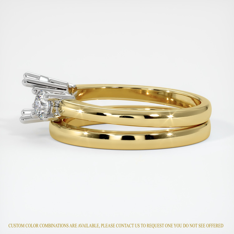 14K White & Yellow Three Stone Ring Setting
