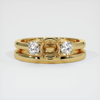 10K Yellow Gold Three Stone Ring Setting Image