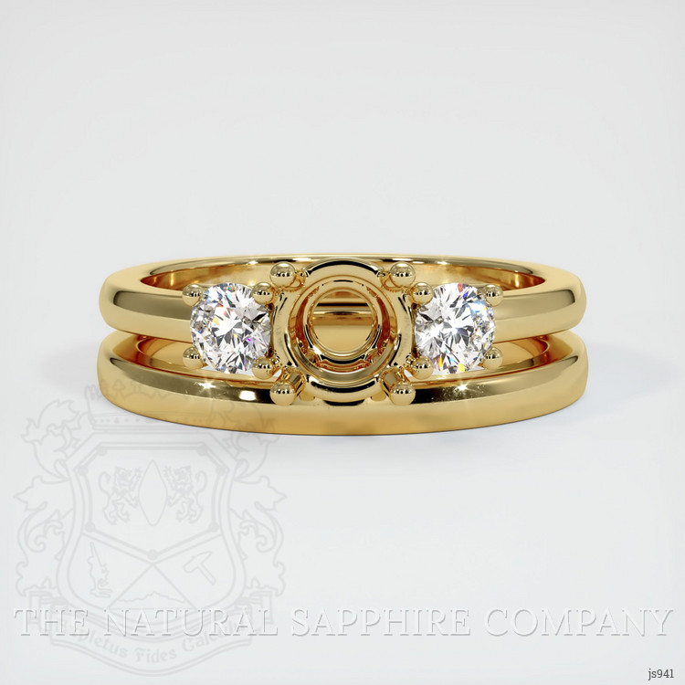 10K Yellow Gold Three Stone Ring Setting
