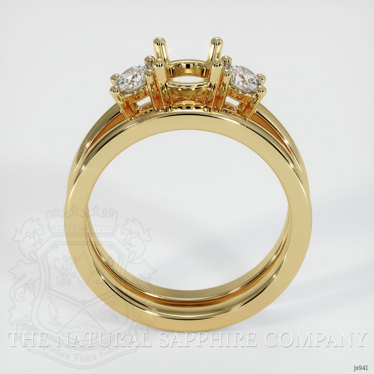 10K Yellow Gold Three Stone Ring Setting