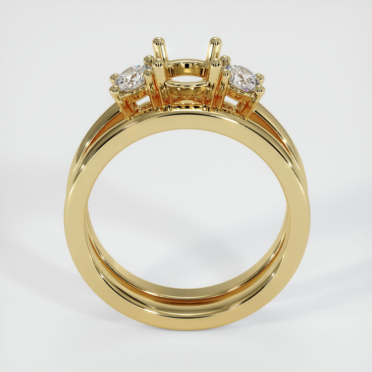 10K Yellow Gold Three Stone Ring Setting