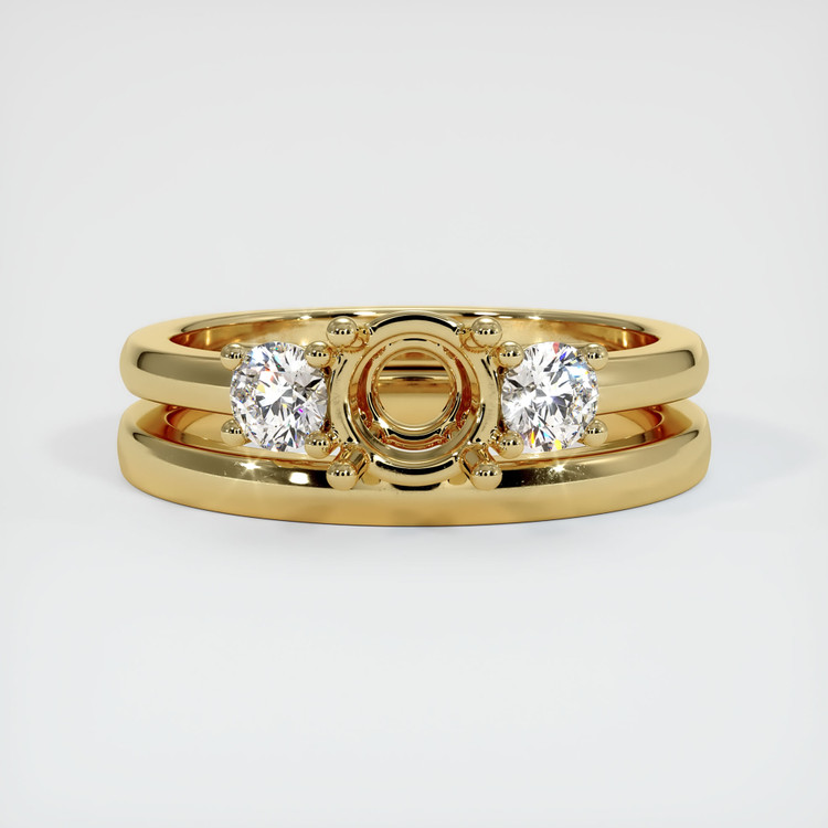 14K Yellow Gold Three Stone Ring Setting