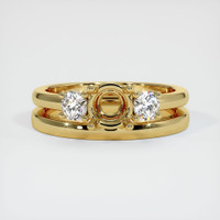 18K Yellow Gold Three Stone Ring Setting Image