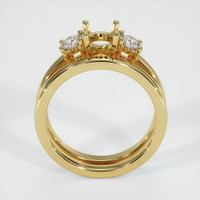 18K Yellow Gold Three Stone Ring Setting Image