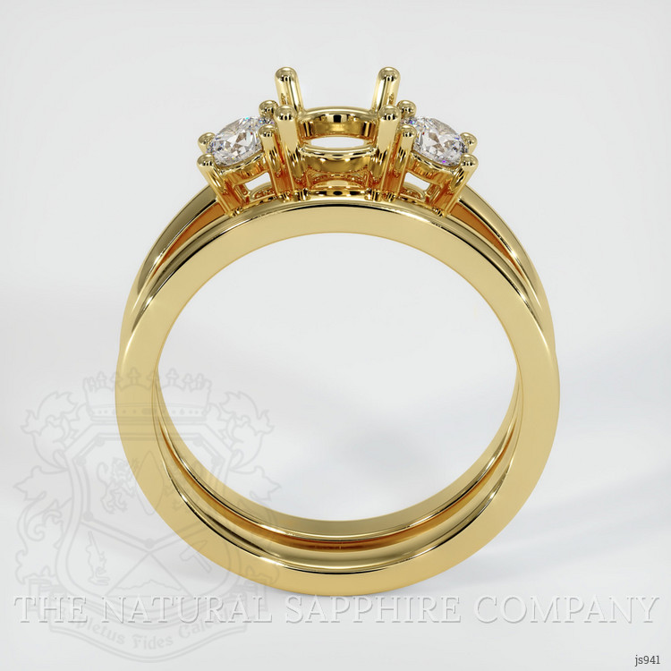 18K Yellow Gold Three Stone Ring Setting