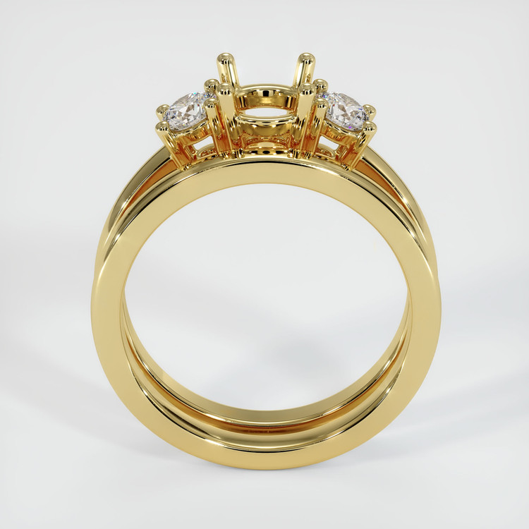 18K Yellow Gold Three Stone Ring Setting