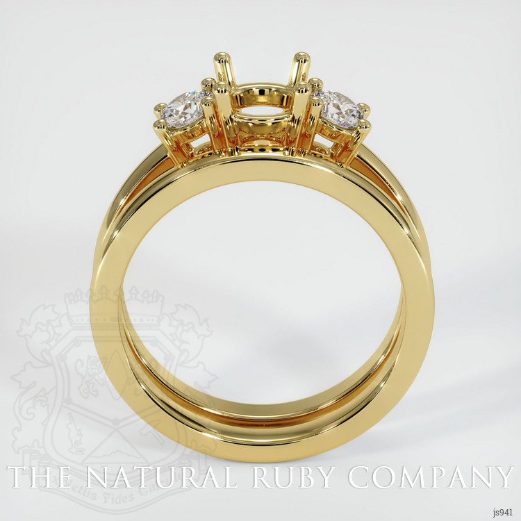 18K Yellow Gold Three Stone Ring Setting